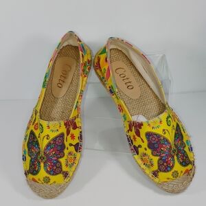 COTTO Women's Yellow Butterfly Espadrilles